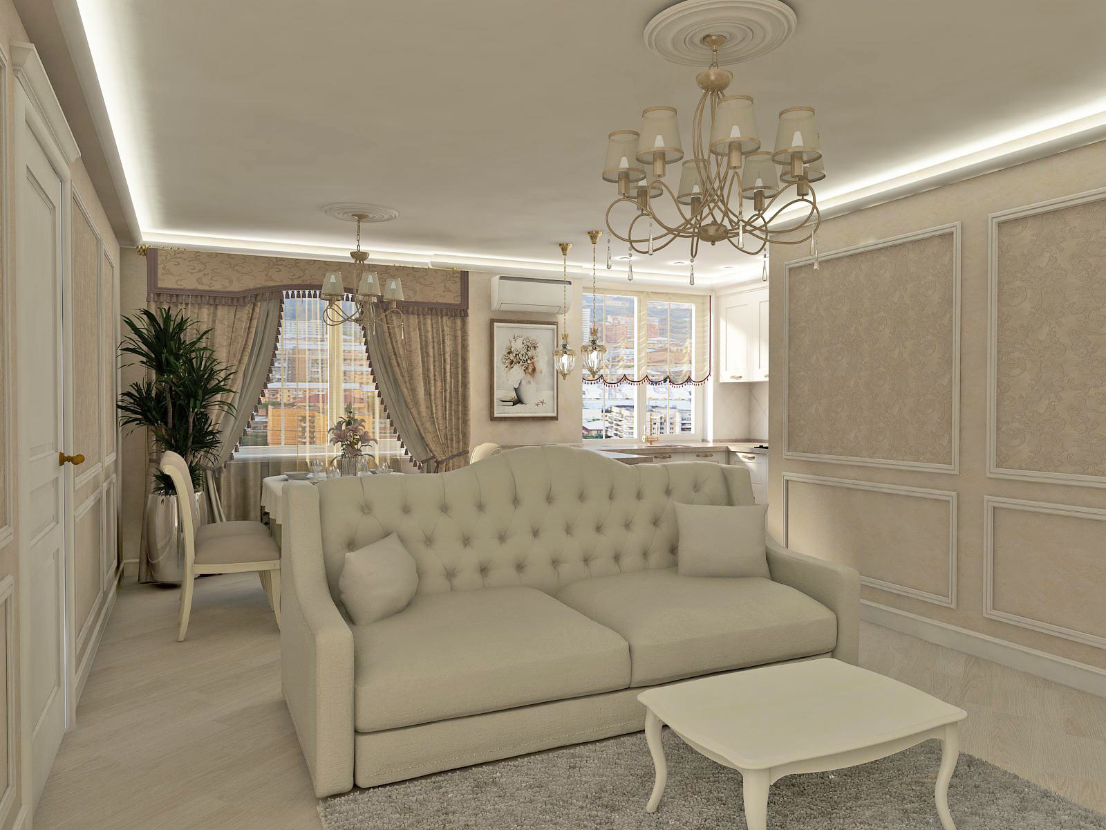 3-х-комнатная квартира в легком классическом стиле
