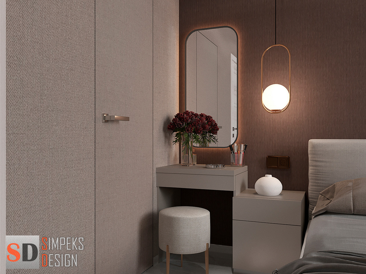 Красивый туалетный столик в спальне