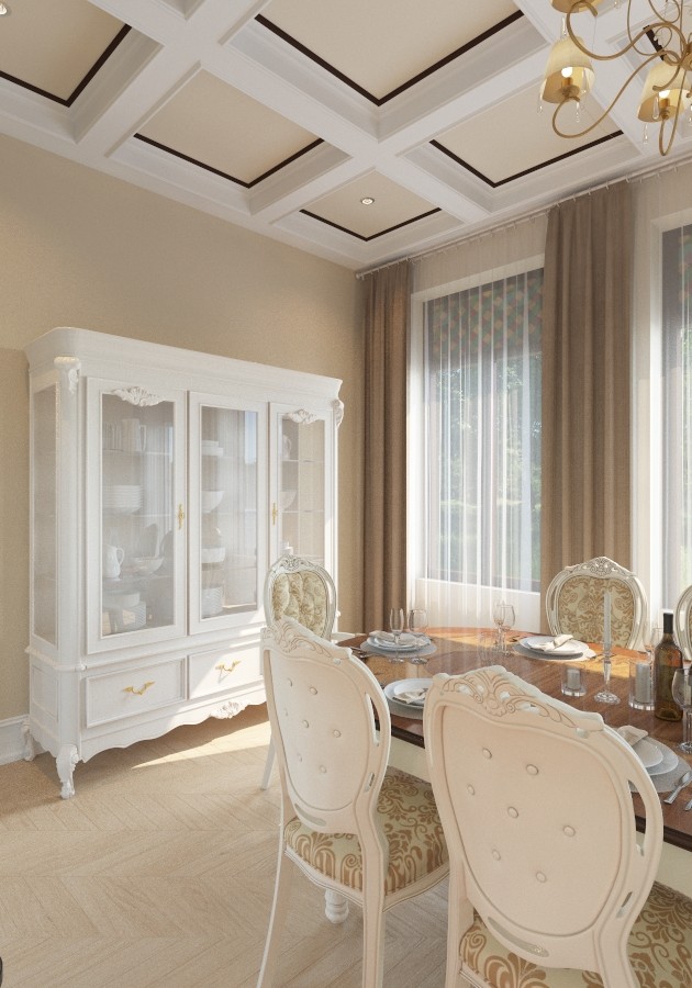 130 кв.м. загородного дома в классике