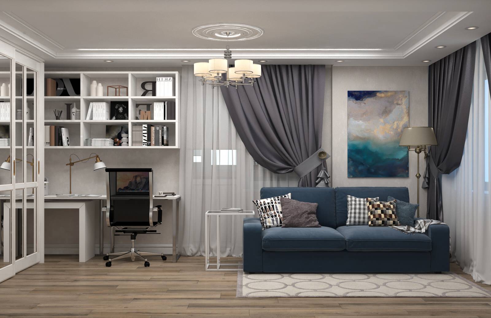 Дизайн проект гостиной в г. Жуковский