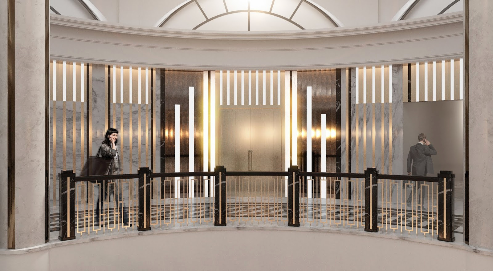 Visualizations of ground floor of Moscow Marriott Tverskaya Hotel
