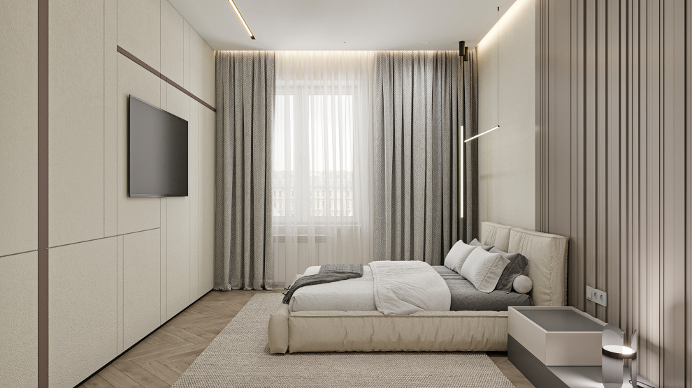 3к студия монохромный интерьер в стиле Современной классики