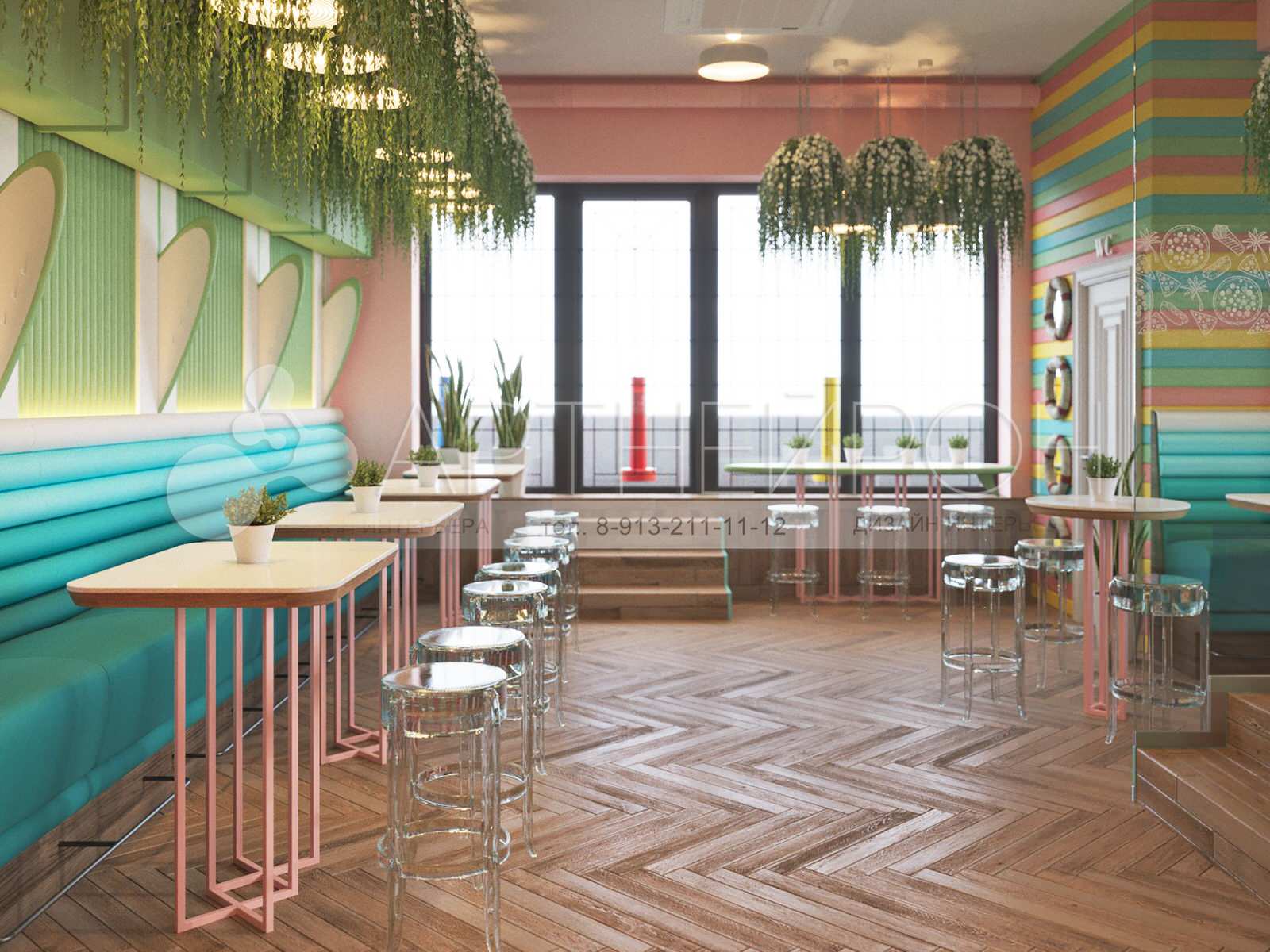 Дизайн интерьера пиццерии в Новосибирске