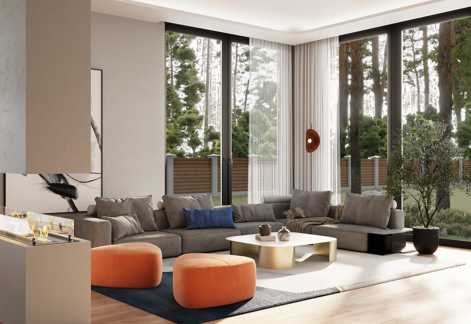 Дизайн интерьера и экстерьера, 3D визуализация. Частный дом в Ленинградской обла