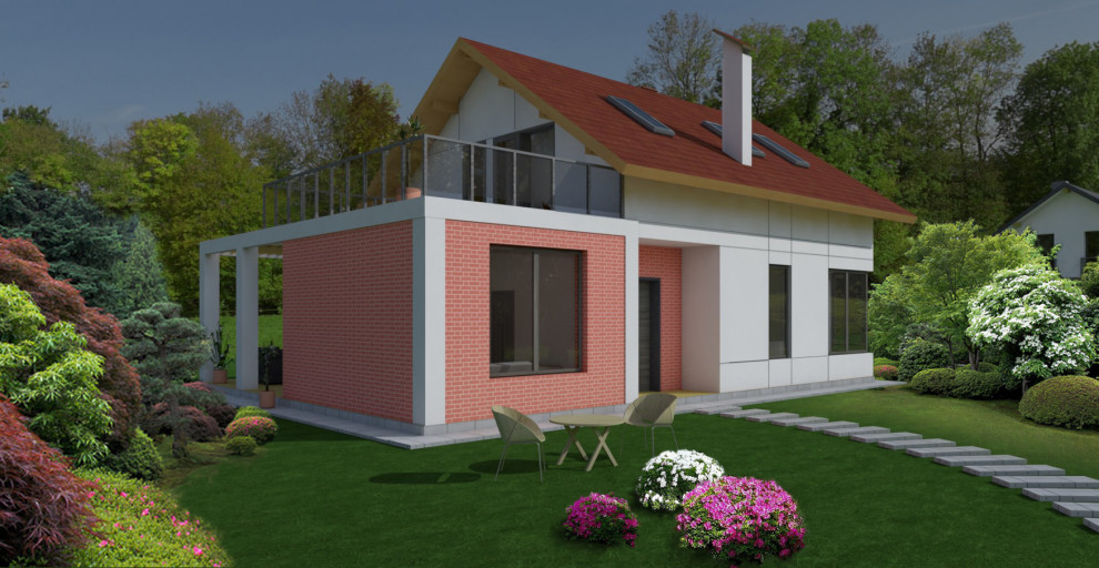 Дом с мансардой в приморском городе.