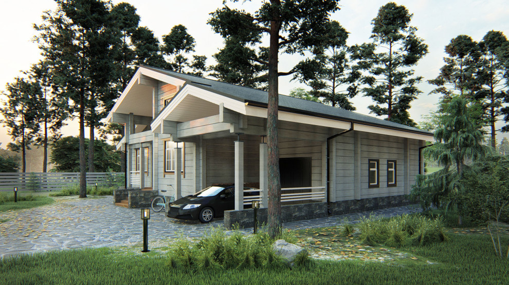 Одноэтажный дом из кедра