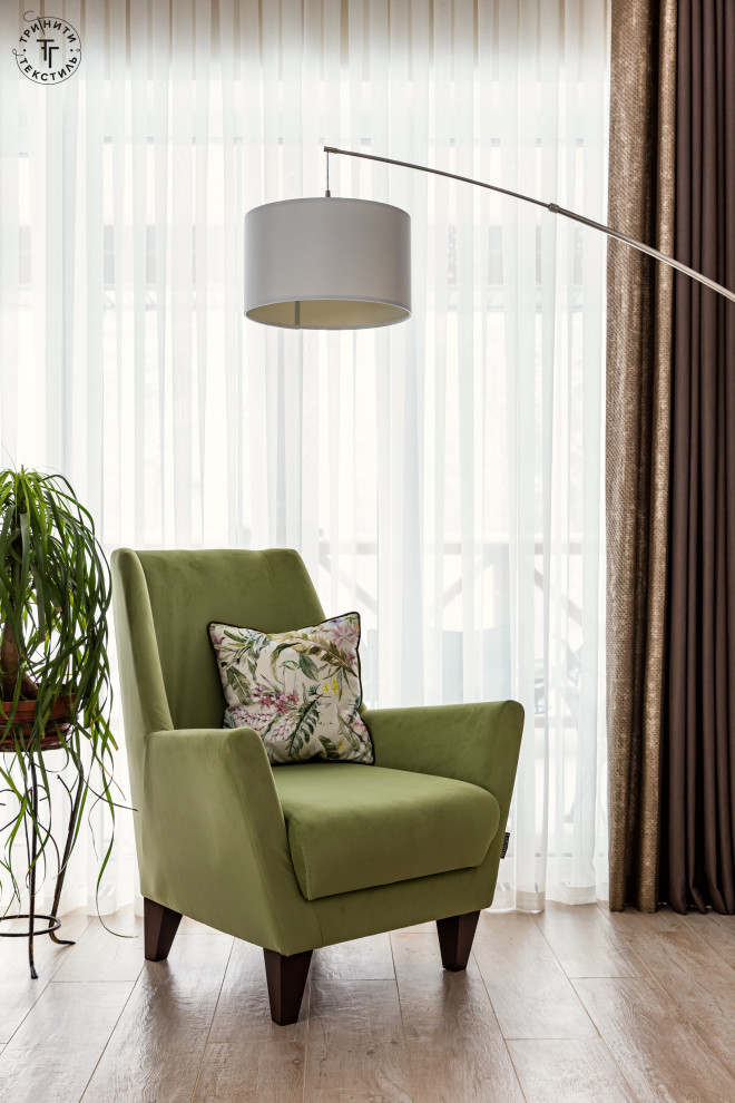 Уютное текстильное оформление загородного дома