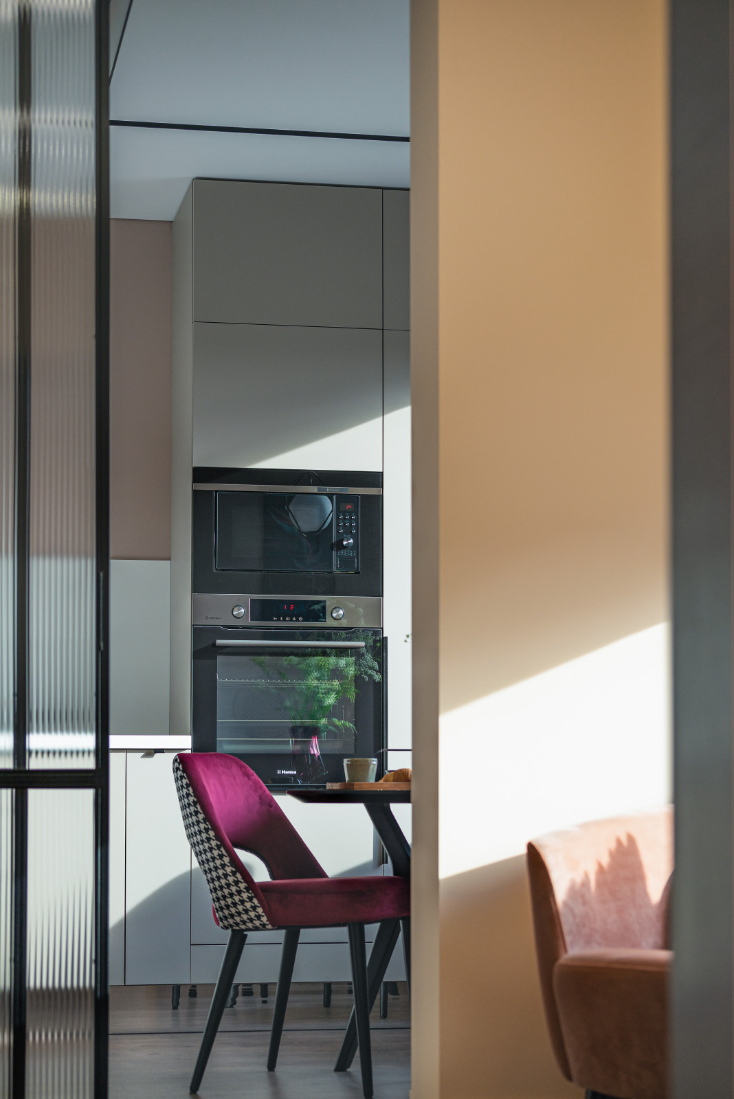 Фотография кухни из гостиной