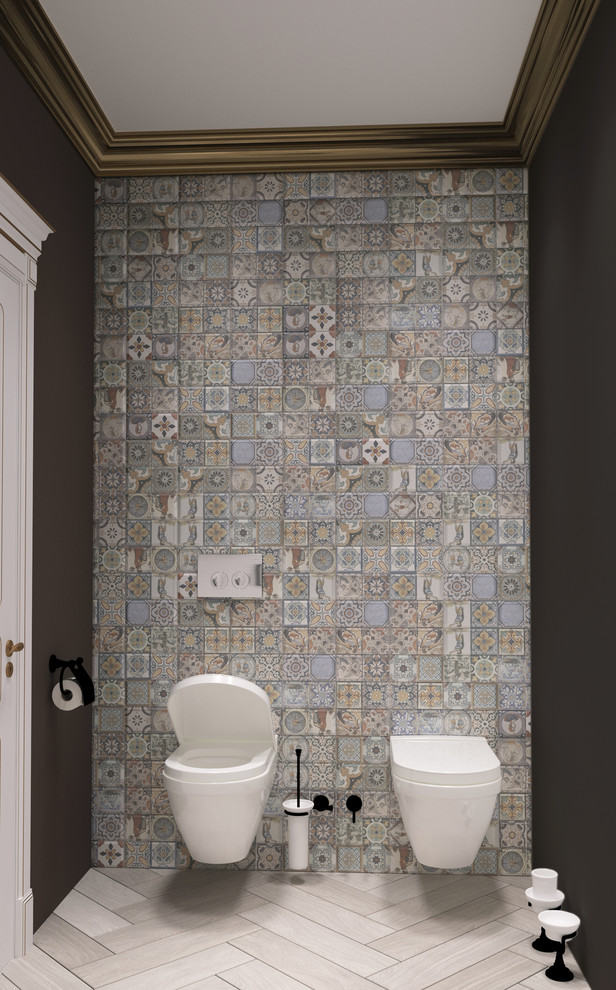 Проект ванной комнаты в современном классическом стиле