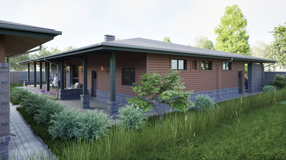 Индивидуальный жилой дом деревянной конструкции.