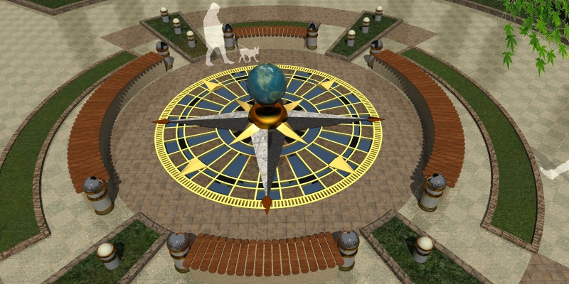 Обложка проекта: Эскиз -концепт фонтан "Роза ветров"