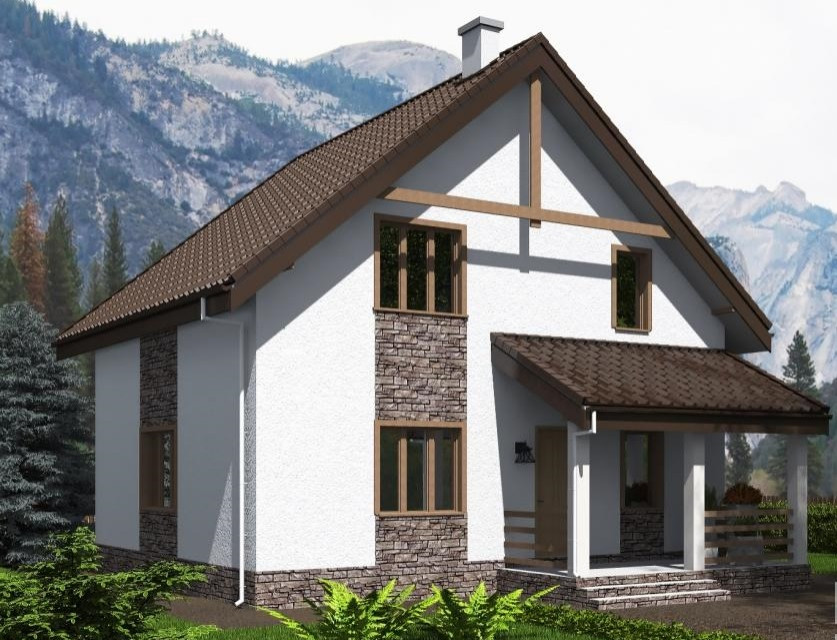 Обложка проекта: Двухэтажный дом с четырьмя спальнями