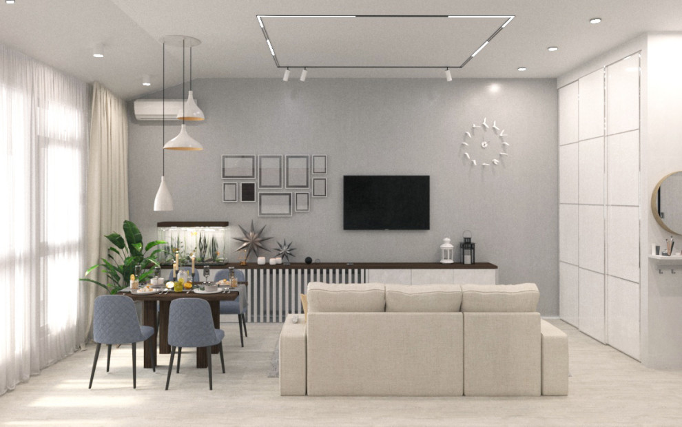 Визуализация дизайн-проекта 3-х комн. квартиры