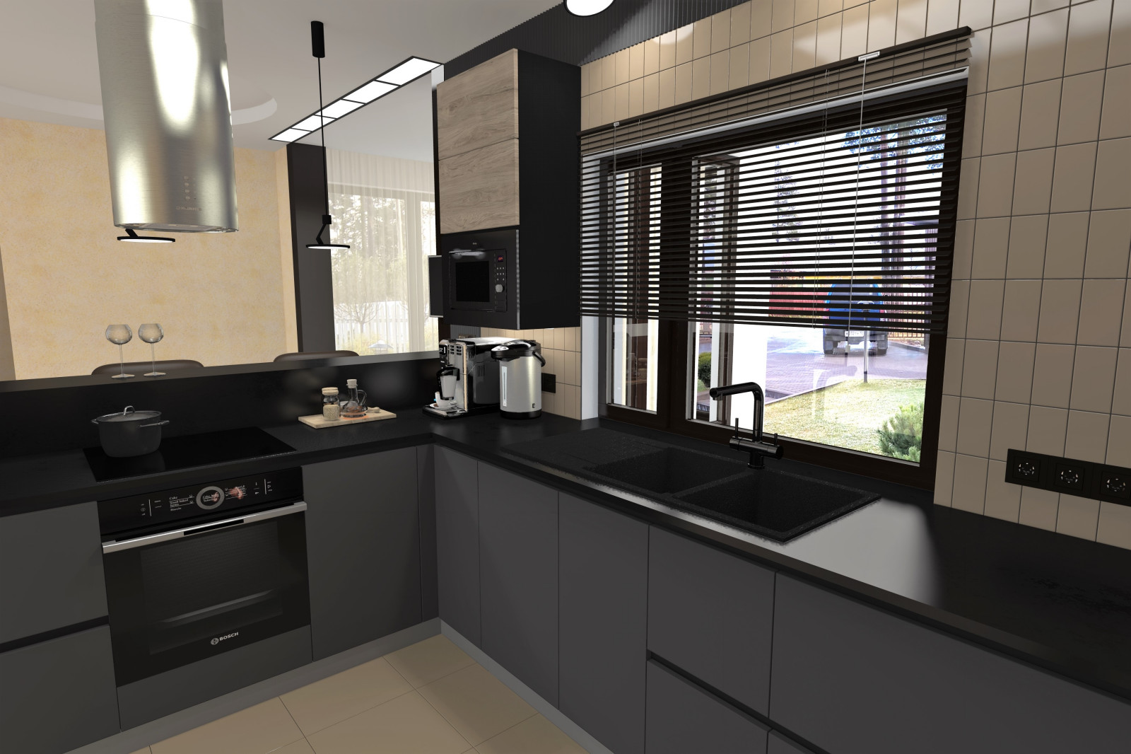 Визуализация проекта редизайн кухни в частном доме