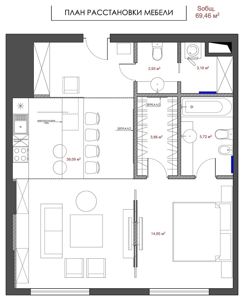 Апартаменты в Андреевском доме. Фрунзенская набережная.