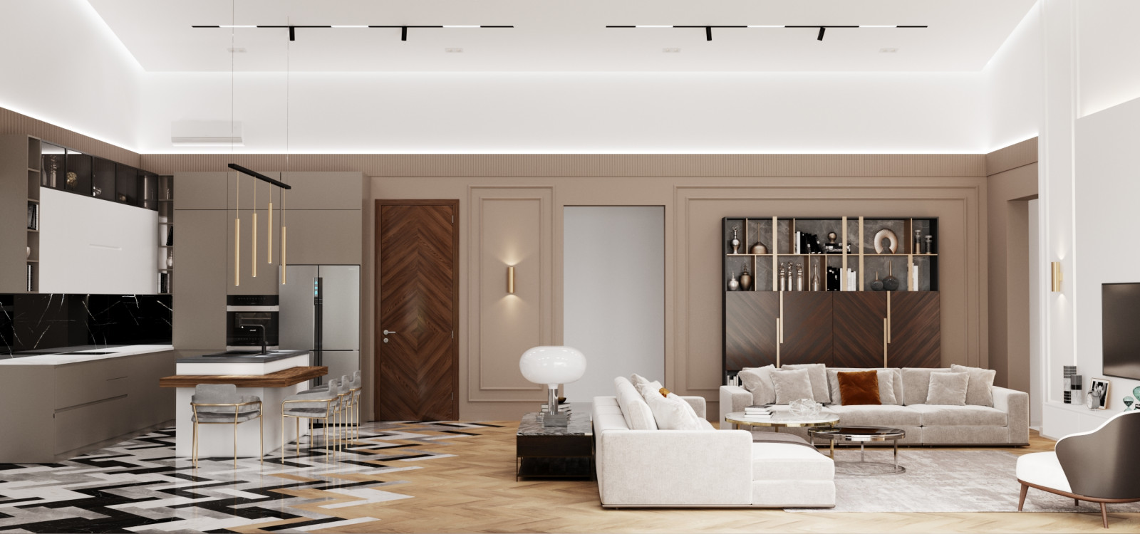 Кухня-гостиная из проекта дома 250 кв.м