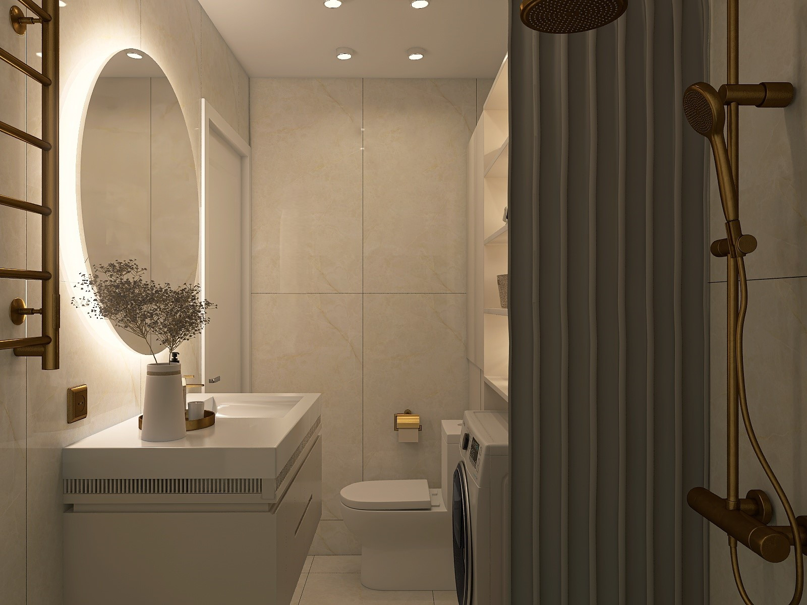 Ванна в светлых тонах