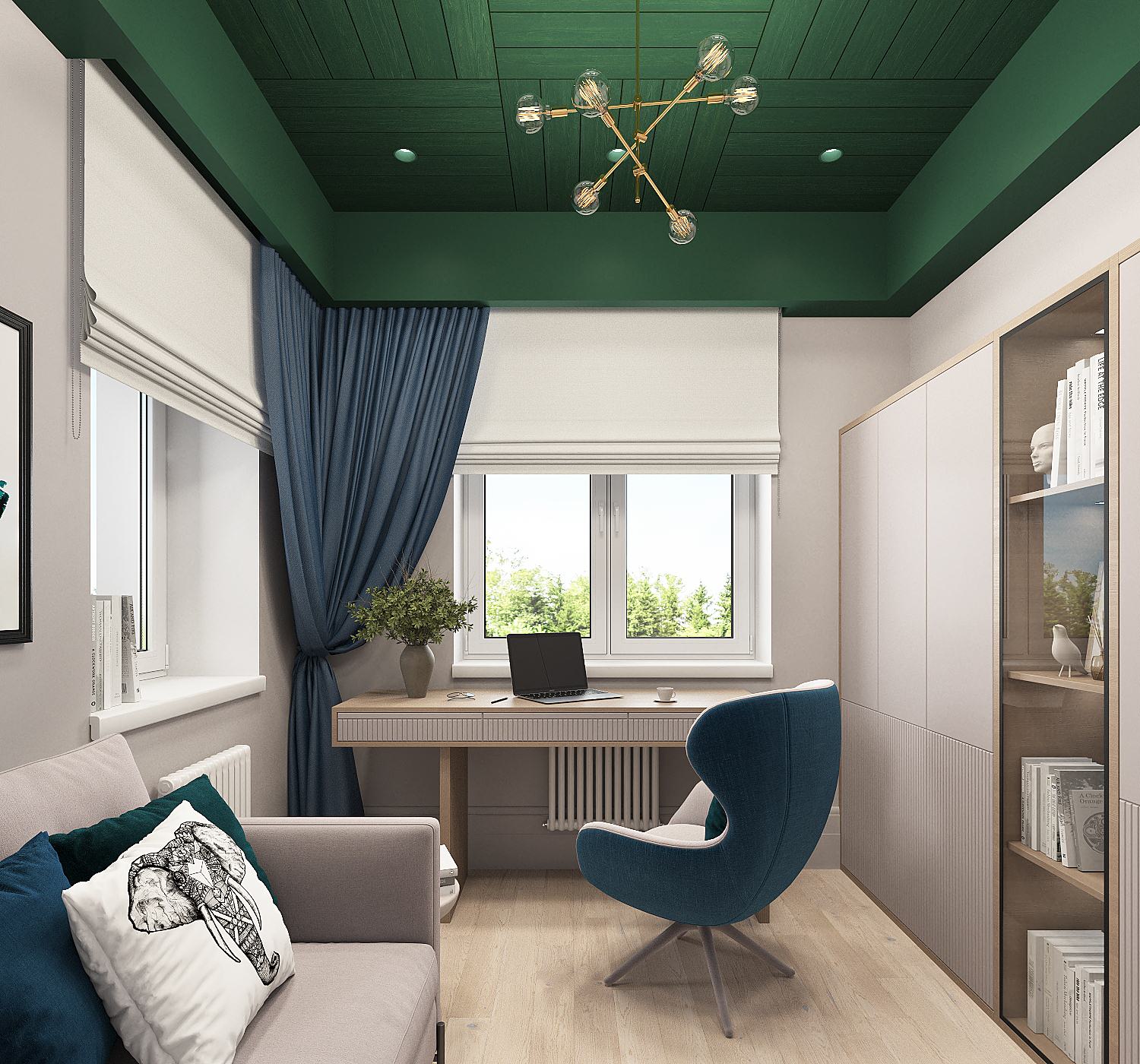 Обложка проекта: Кабинет с высокими потолками