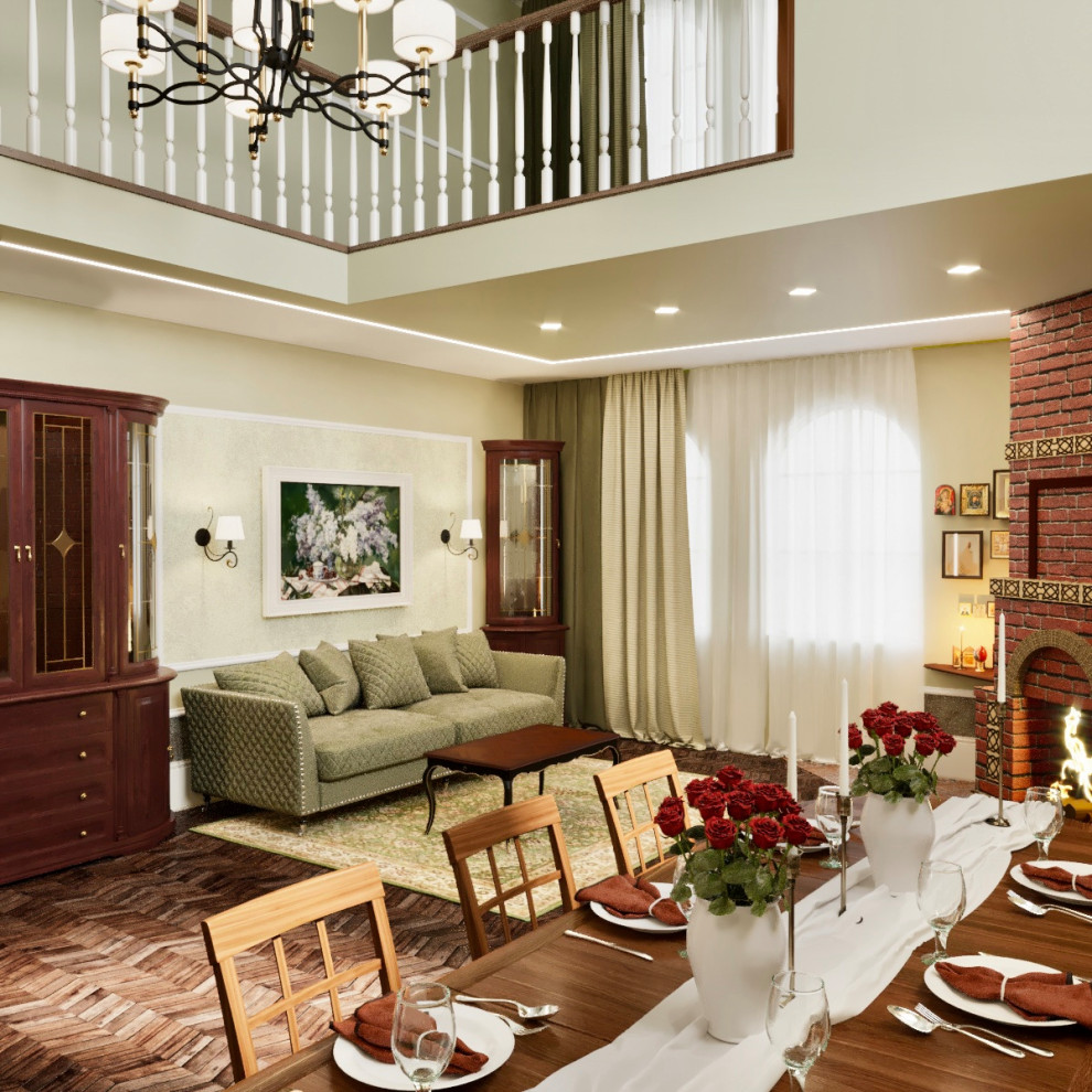 Визуализация проекта загородного дома в классическом стиле.