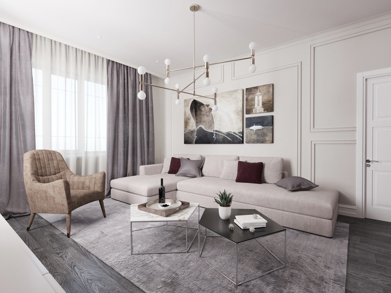 Массив Озерки, дизайн первого этажа коттеджа