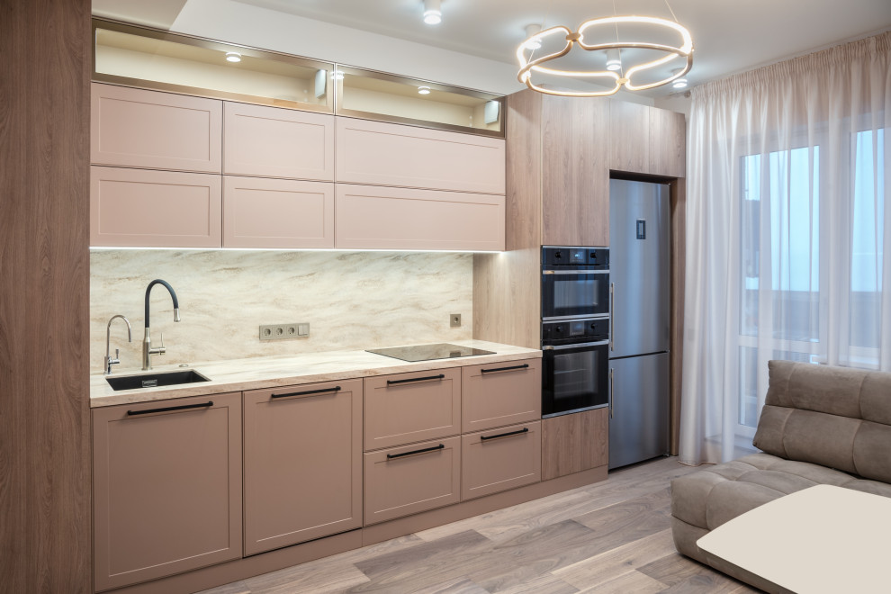 Кухня в нежных оттенках