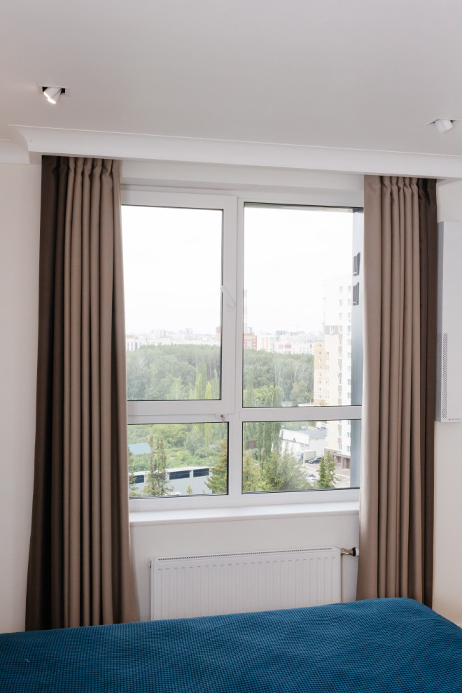 Мужская спальная, шторы блекаут  (ЖК Венский лес г. Уфа)