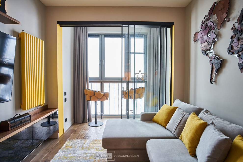 Стильный интерьер с жёлтыми акцентами