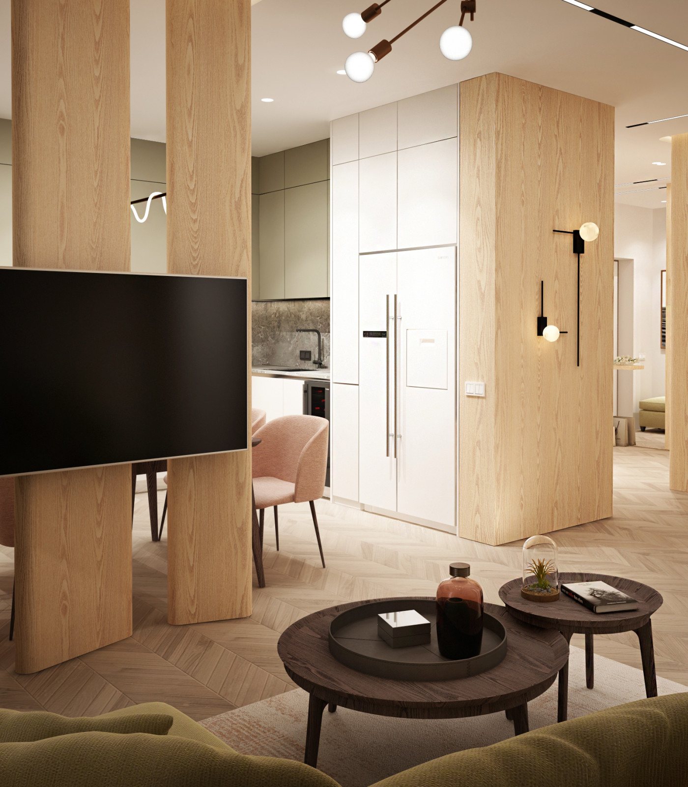 Квартира  в Новой Москве_кухня-гостиная