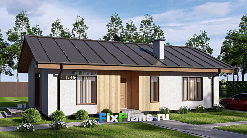 Проект одноэтажного дома 7х13м S76м2 F-17936