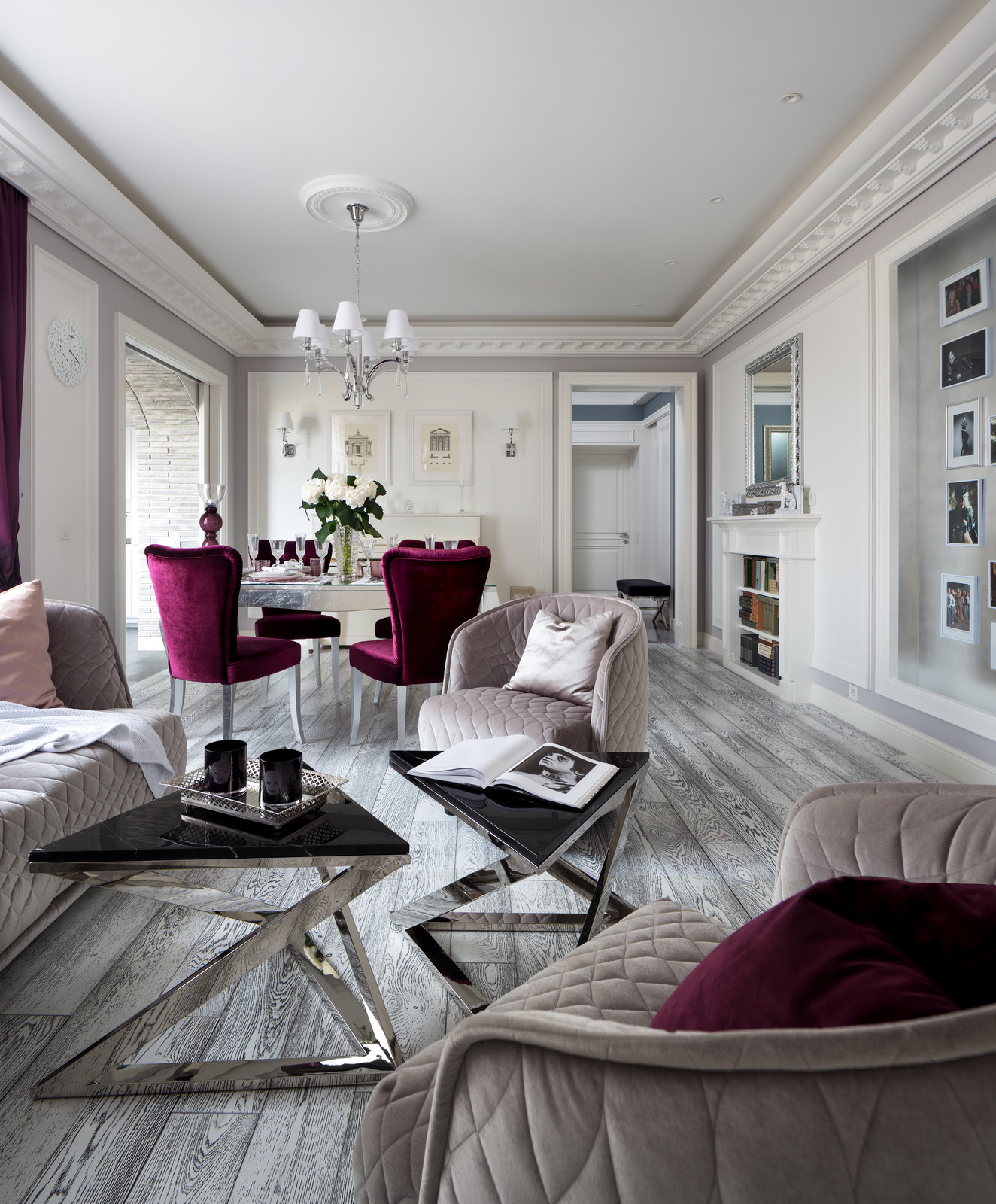 Дизайн гостиной-столовой для Ирины Салтыковой - рукописи не горят