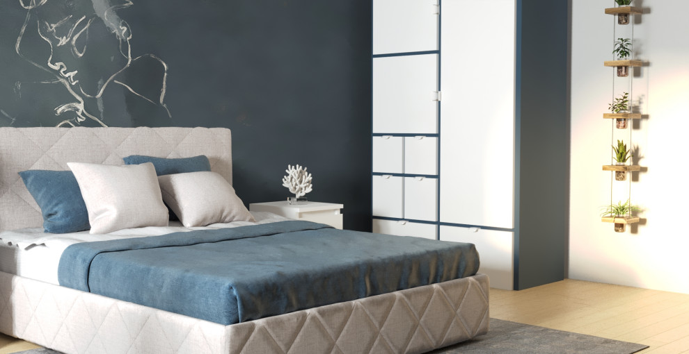 Обложка проекта: Атмосферная и уютная спальня с рабочим местом