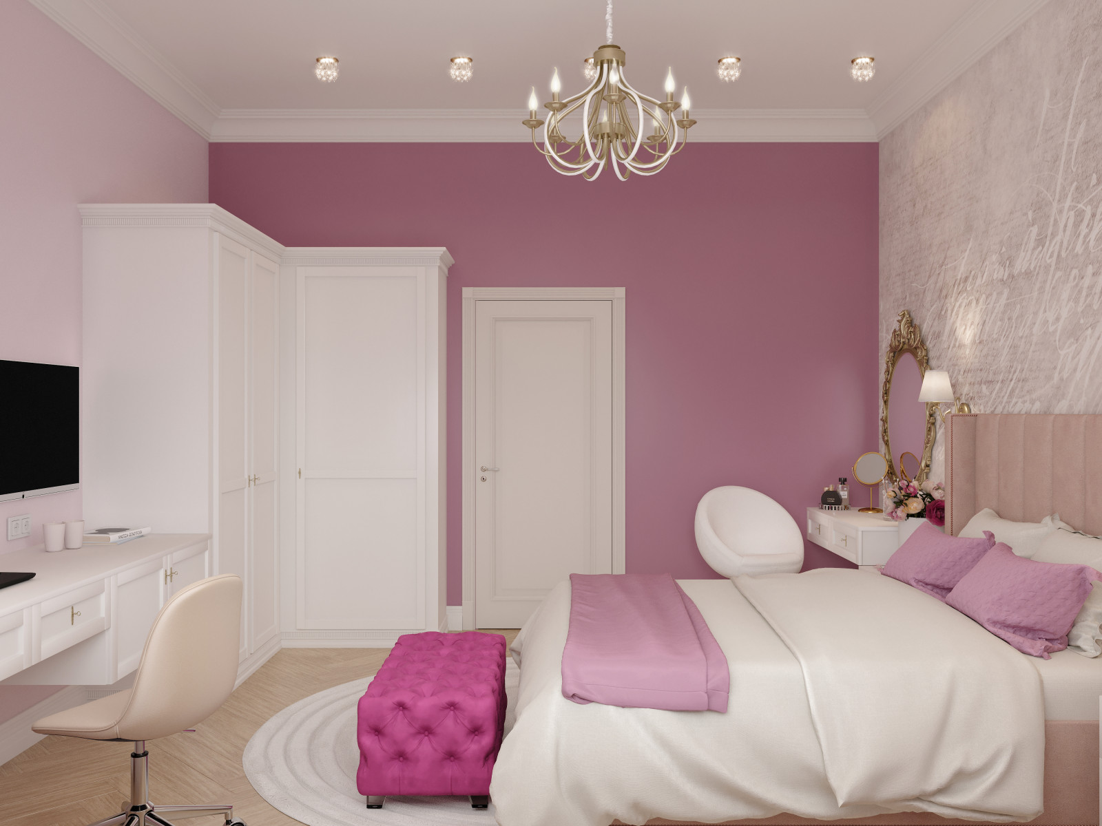 Детские комнаты для девочек. Фрагменты из разных проектов.