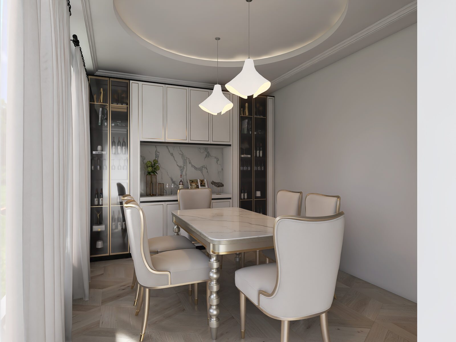 Дом с винтовой лестницей в центре