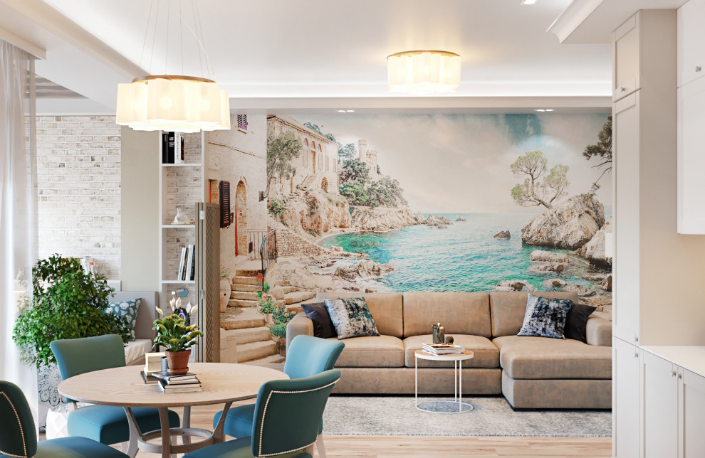 Обложка проекта: Дизайн проект квартиры 56 м2 в стиле "Средиземноморье"