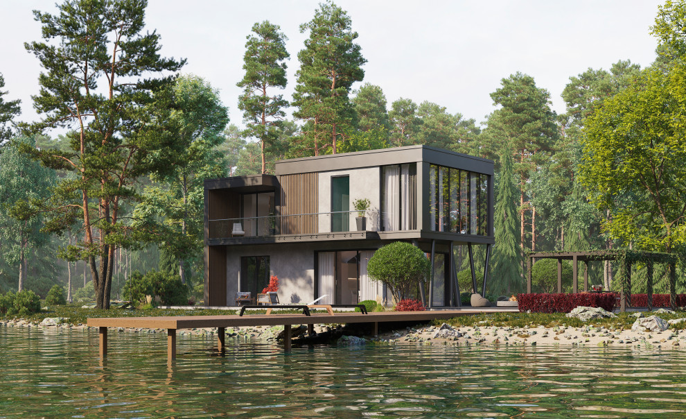 Визуализация домика на берегу озера