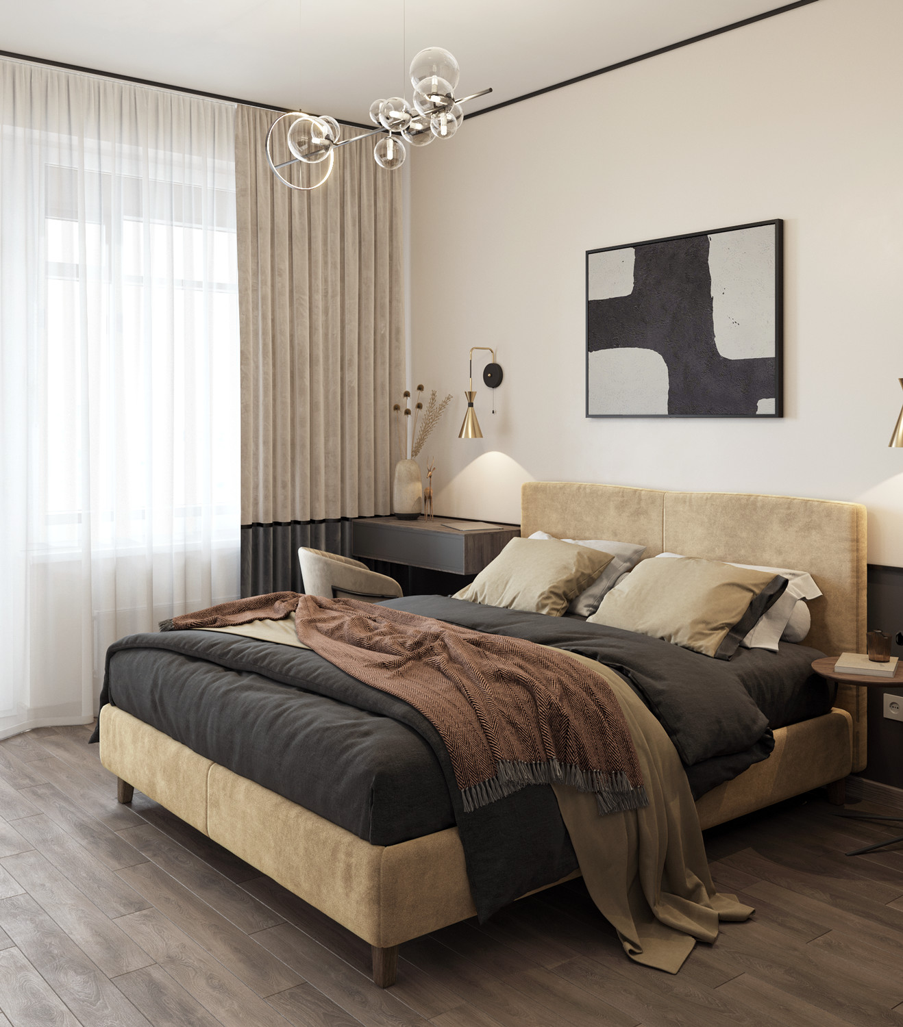 визуализация трехкомнатной квартиры ЖК Варшавская Life