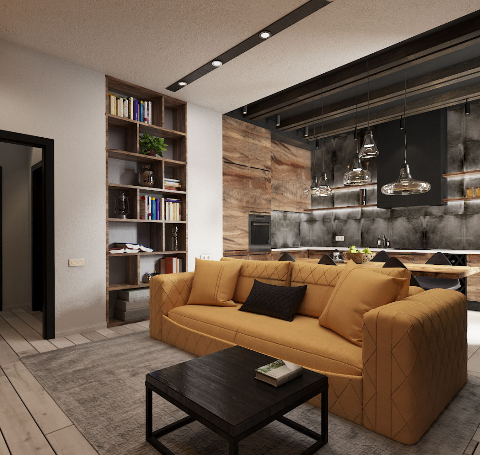 Обложка проекта: Кухня - гостиная в стиле ЛОФТ