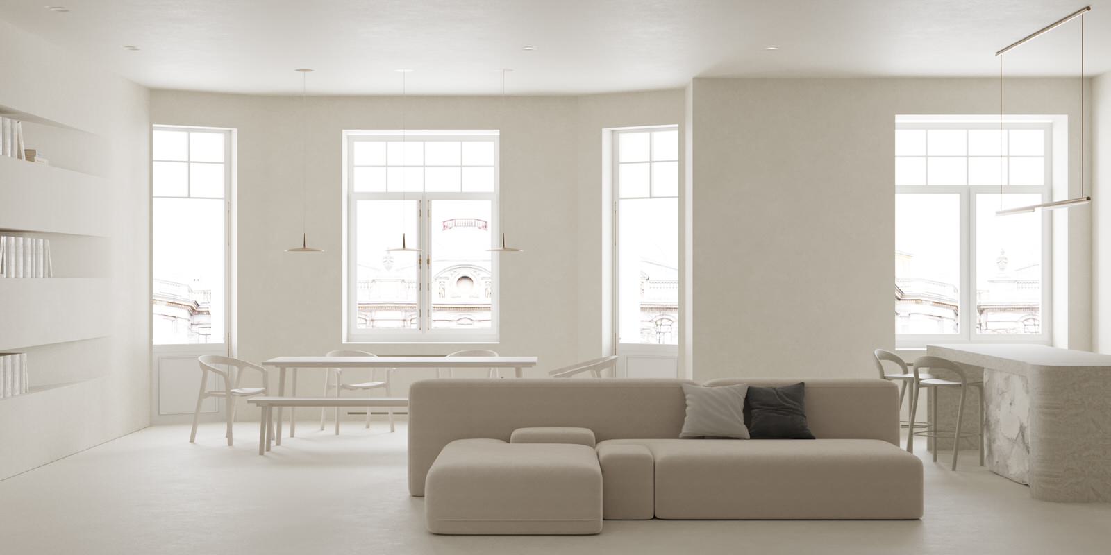 Дизайн-проект квартиры 254 м2 в Доме трех Бенуа