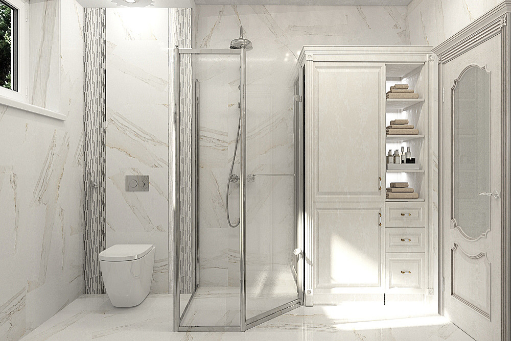 Санузел современный с элементами классики