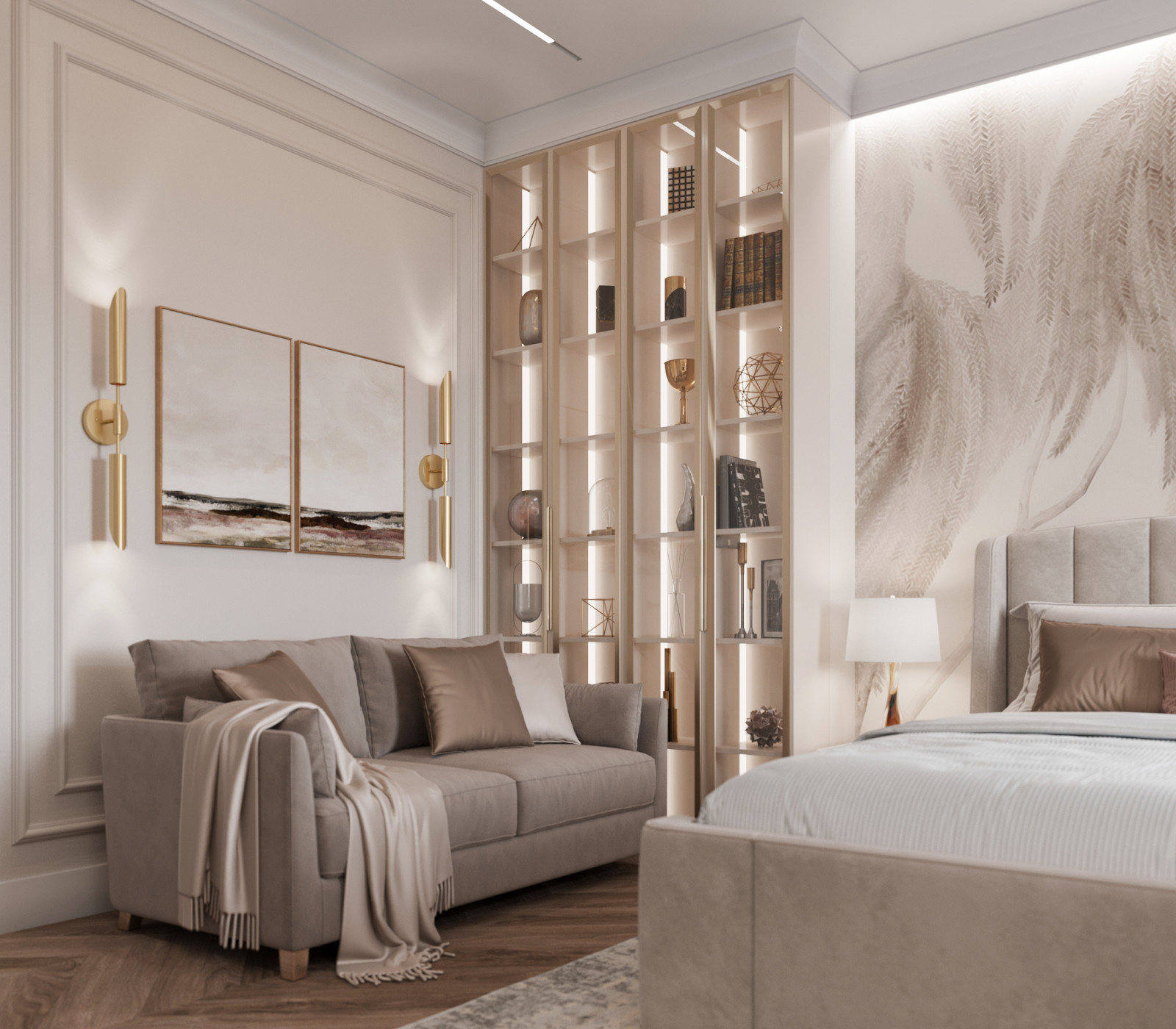 "Тёплое какао", квартира в ЖК "Дворянский", 98 м2