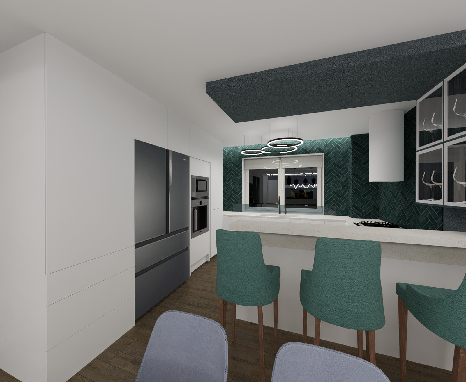 Кухня-гостиная с коллекцией самоваров