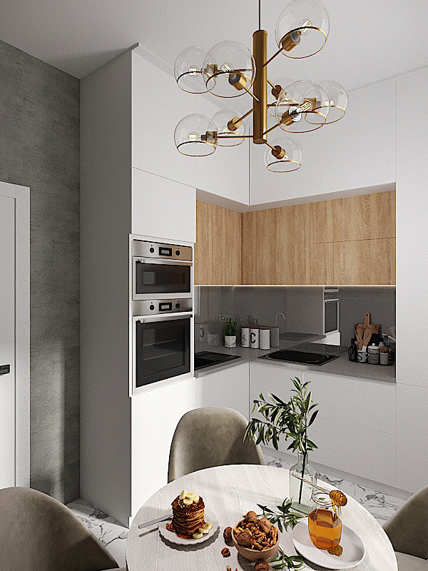 Трекомнатная квартира в серых тонах