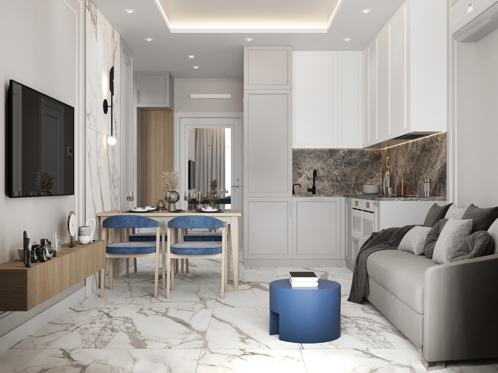 Дизайн интерьера квартиры в ЖК "Преображение" площадью 44 кв.м.