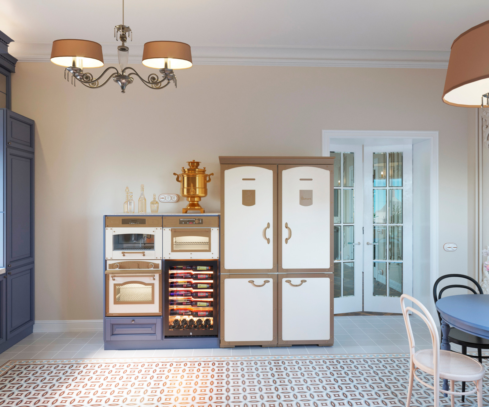 Кухня в пятикомнатной квартире в старом фонде в Санкт-Петербурге