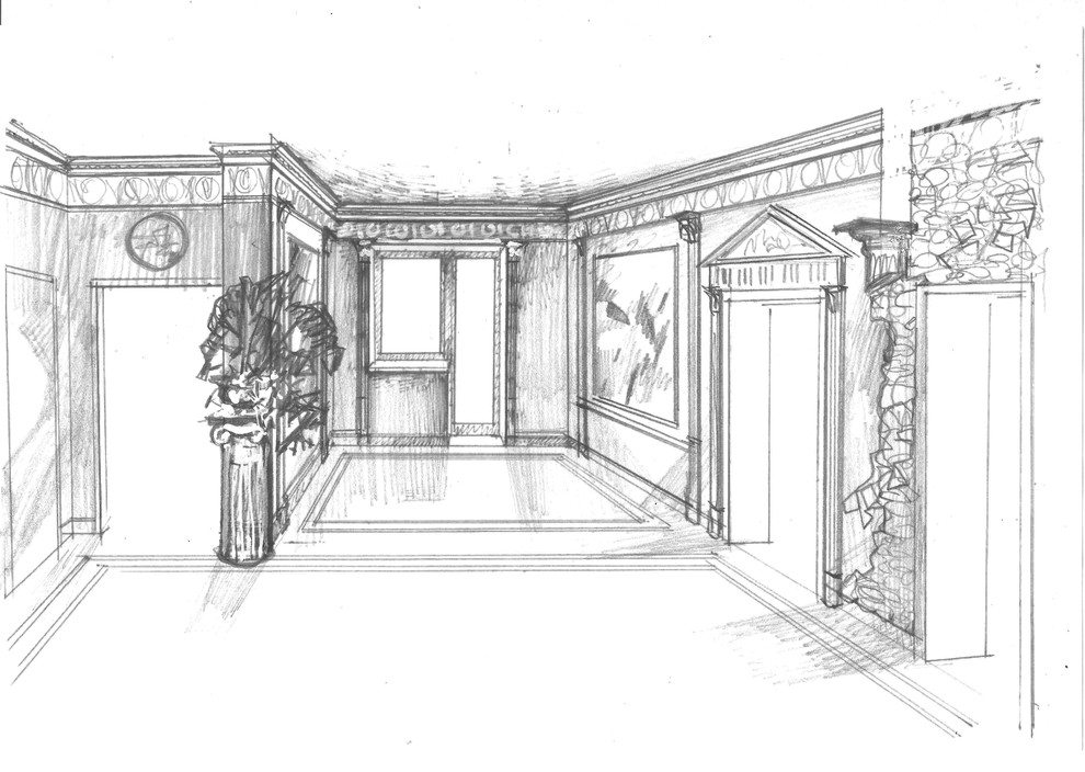 Эскизы от руки. Прихожая в квартире пивовара.