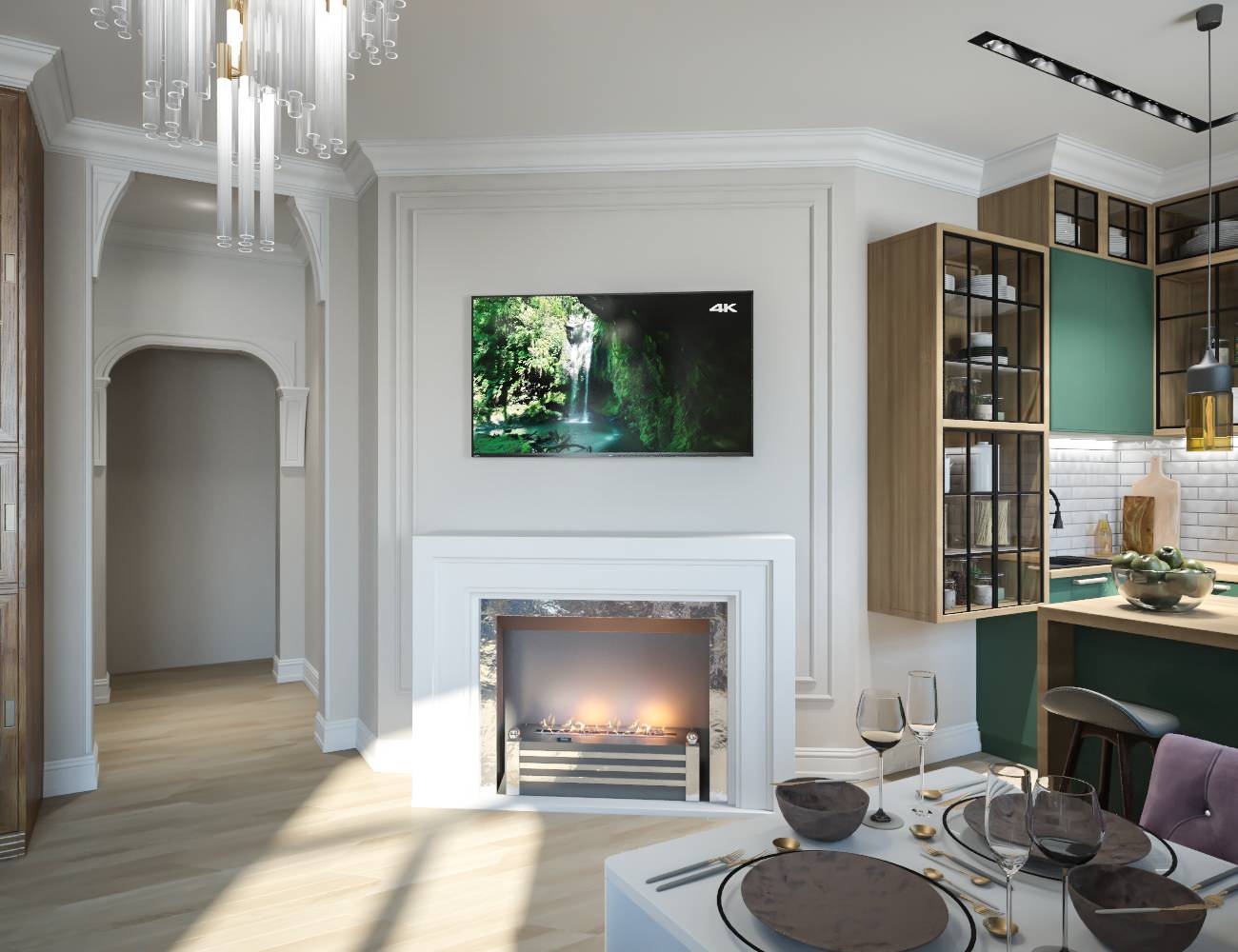 Кухня-гостиная на Московском проспекте. Старый фонд.