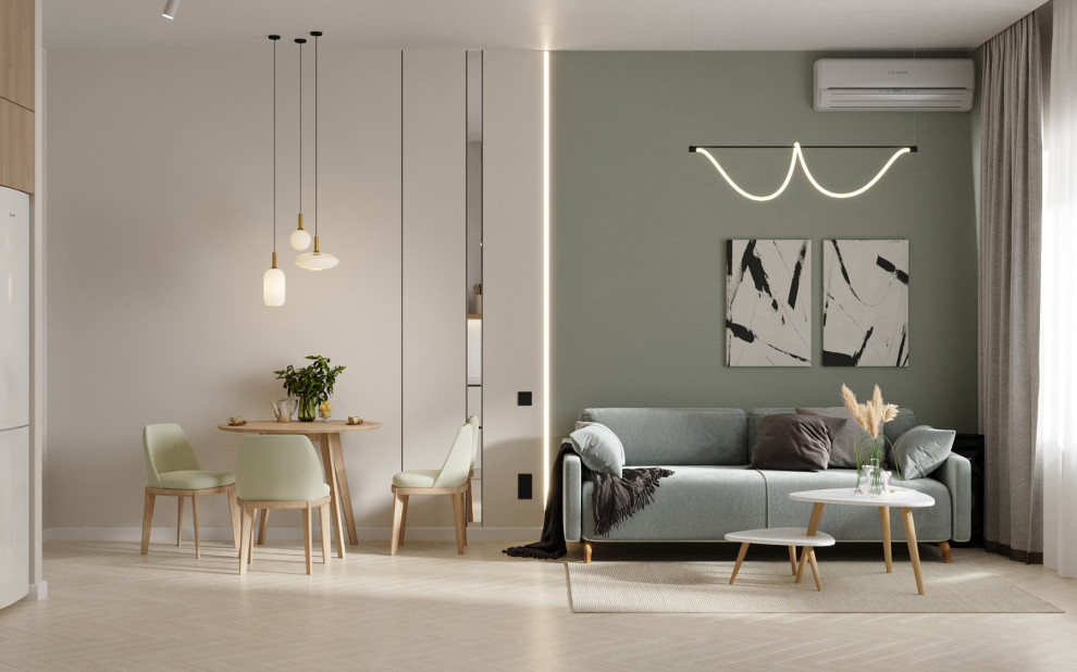 Дизайн-проект квартиры, площадью 59,25 м2, мкр Северный, жк Риф