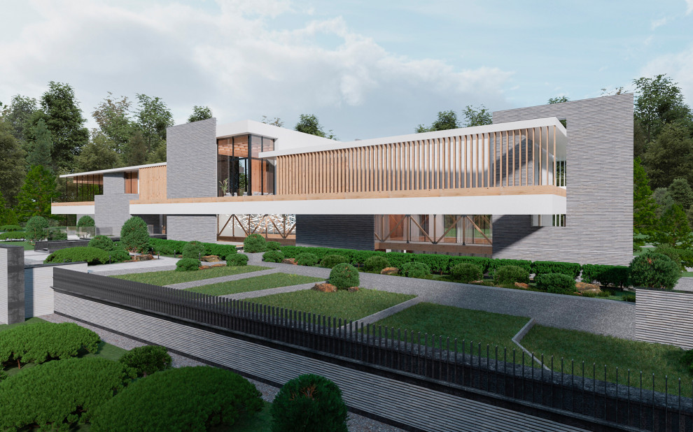 Дом парящий над рельефом 2700 м2