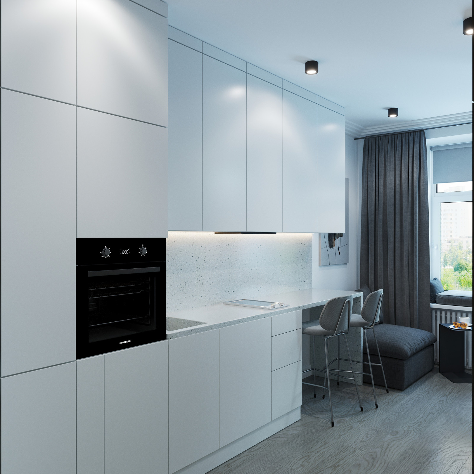 Визуализация квартиры студии по техзаданию дизайнера/архитектора