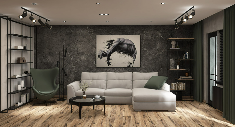 Квартира в стиле лофт с яркими акцентами